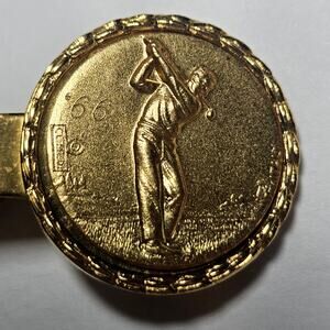 1966 McGraw-Hill 10K Gold Filled Medallic Art Co. Golf Award Tie Clip